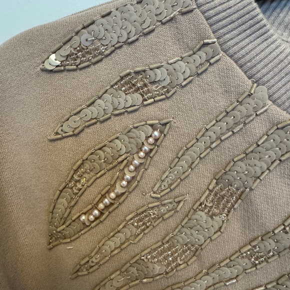 Express Beige Sweatshirt with Embellished Design - Picture 4 of 5